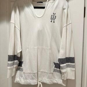 GAP XL Hooded Cream Knit Sweater